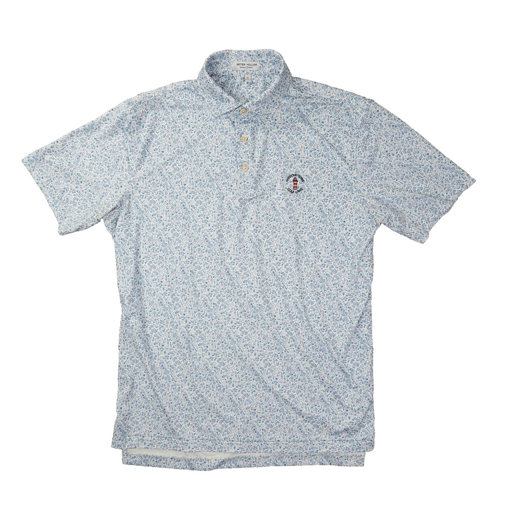 Peter Millar Summer Comfort Polo Mens Medium Blue Golfcart Cocktail MS25EK30S